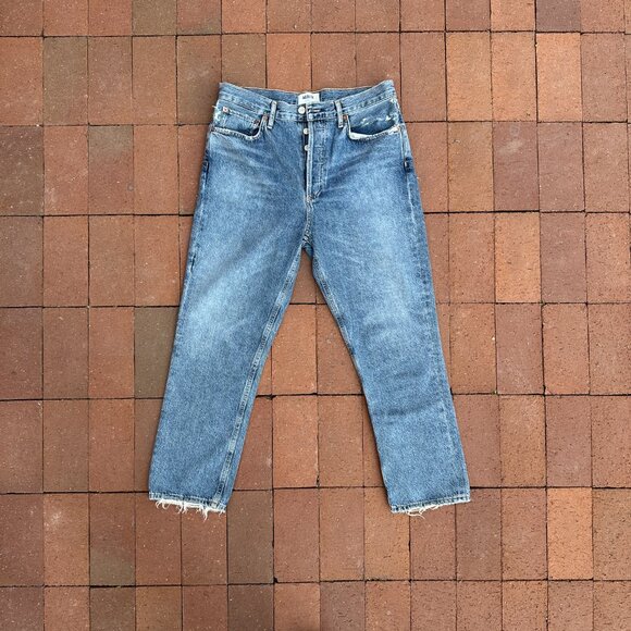 AGOLDE Riley High Rise Straight Crop In Frequency - Picture 6 of 9